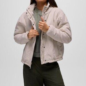 Prana Encinitas puffer jacket with hood in “Almond” XS